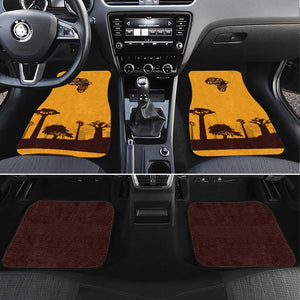 South Africa Flag Car Mats Tribal Africa Heritage - Wildlife Silhouettes in Earthy