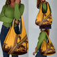 South Africa Flag Grocery Bag Tribal Africa Heritage - Wildlife Silhouettes in Earthy