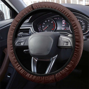 South Africa Flag Steering Wheel Cover Tribal Africa Heritage - Wildlife Silhouettes in Earthy