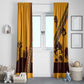 South Africa Flag Window Curtain Tribal Africa Heritage - Wildlife Silhouettes in Earthy