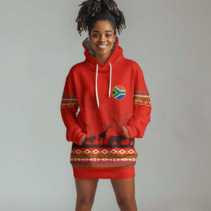 Wildlife South Africa Hoodie Dress Tribal Pattern National Flag Safari Silhouettes