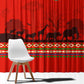 Wildlife South Africa Window Curtain Tribal Pattern National Flag Safari Silhouettes