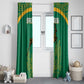 South Africa Springboks Window Curtain with Tribal Antelope Design and Floral Accents
