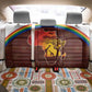 African Sunset Back Car Seat Cover Tribal Pattern Continent Silhouette - Rainbow Arc Safari Scene