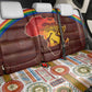 African Sunset Back Car Seat Cover Tribal Pattern Continent Silhouette - Rainbow Arc Safari Scene