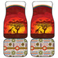 African Sunset Car Mats Tribal Pattern Continent Silhouette - Rainbow Arc Safari Scene