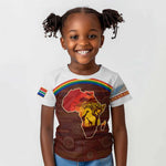 African Sunset Kid T shirt Tribal Pattern Continent Silhouette - Rainbow Arc Safari Scene
