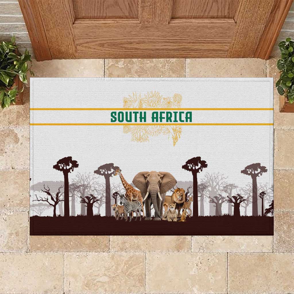South Africa Wildlife Pride Rubber Doormat Big Five Animals