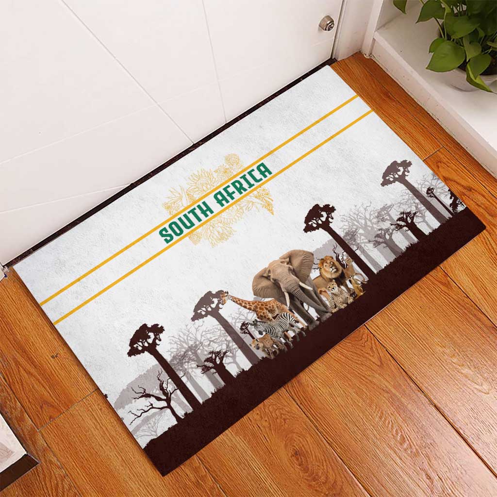 South Africa Wildlife Pride Rubber Doormat Big Five Animals