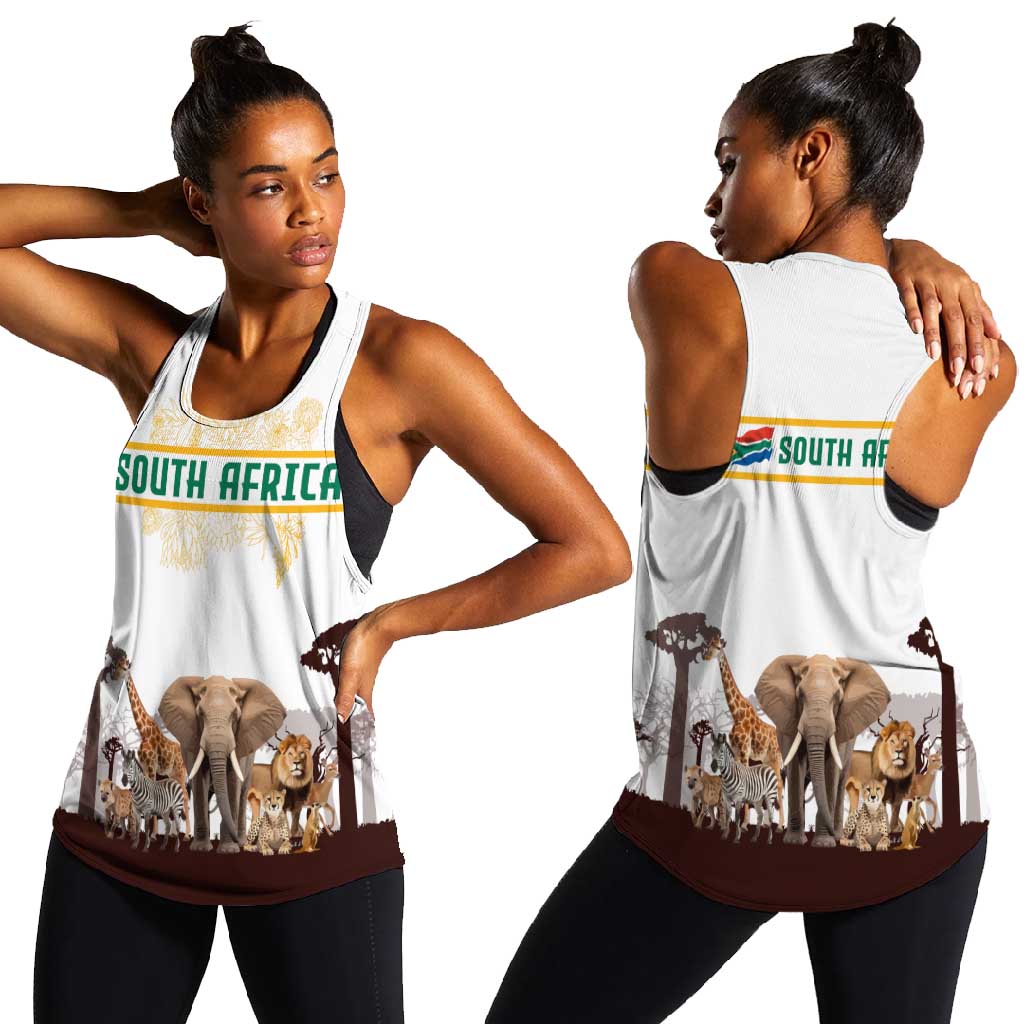 South Africa Wildlife Pride Women Racerback Tank Big Five Animals