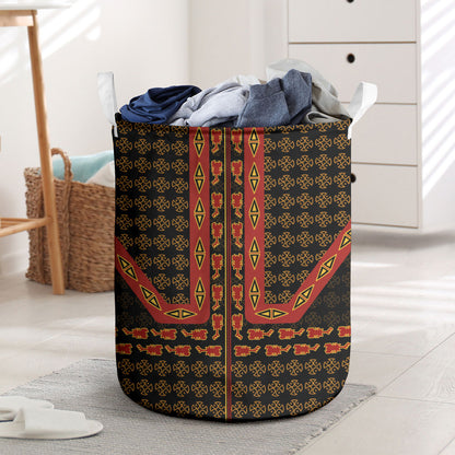 Cameroon Toghu Heritage Laundry Basket Traditional Bamenda Pattern In African