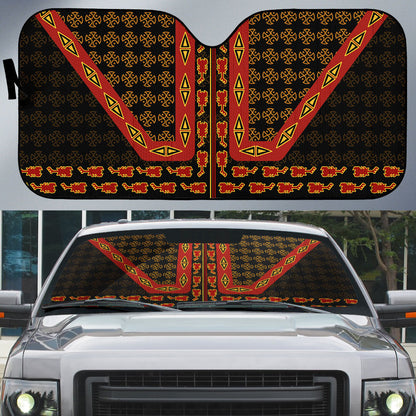 Cameroon Toghu Heritage Auto Sun Shade Traditional Bamenda Pattern In African