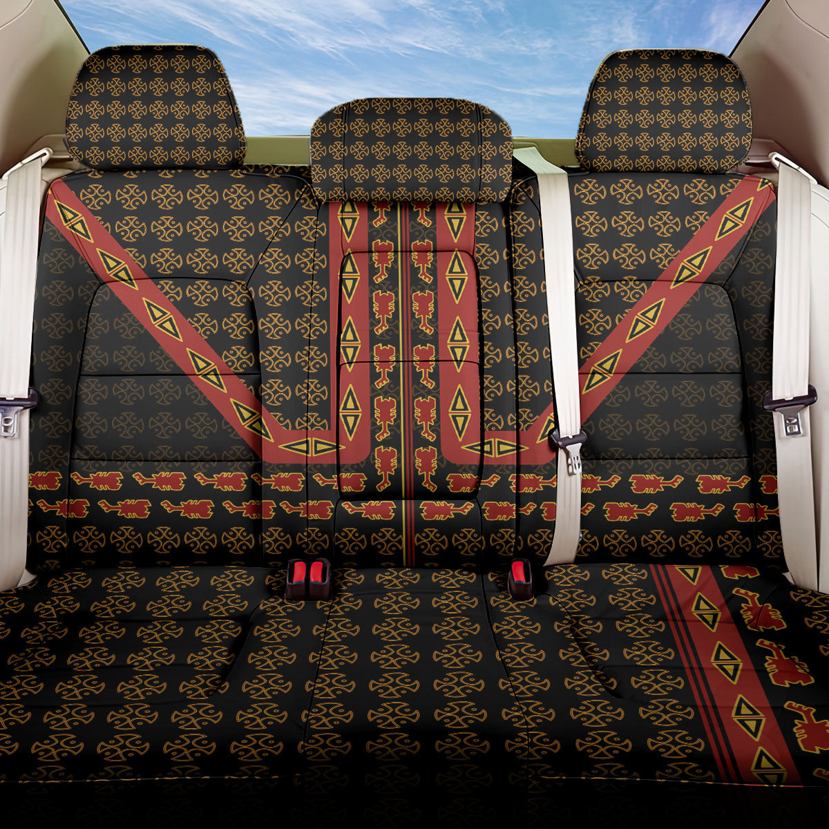 Cameroon Toghu Heritage Back Car Seat Cover Traditional Bamenda Pattern In African
