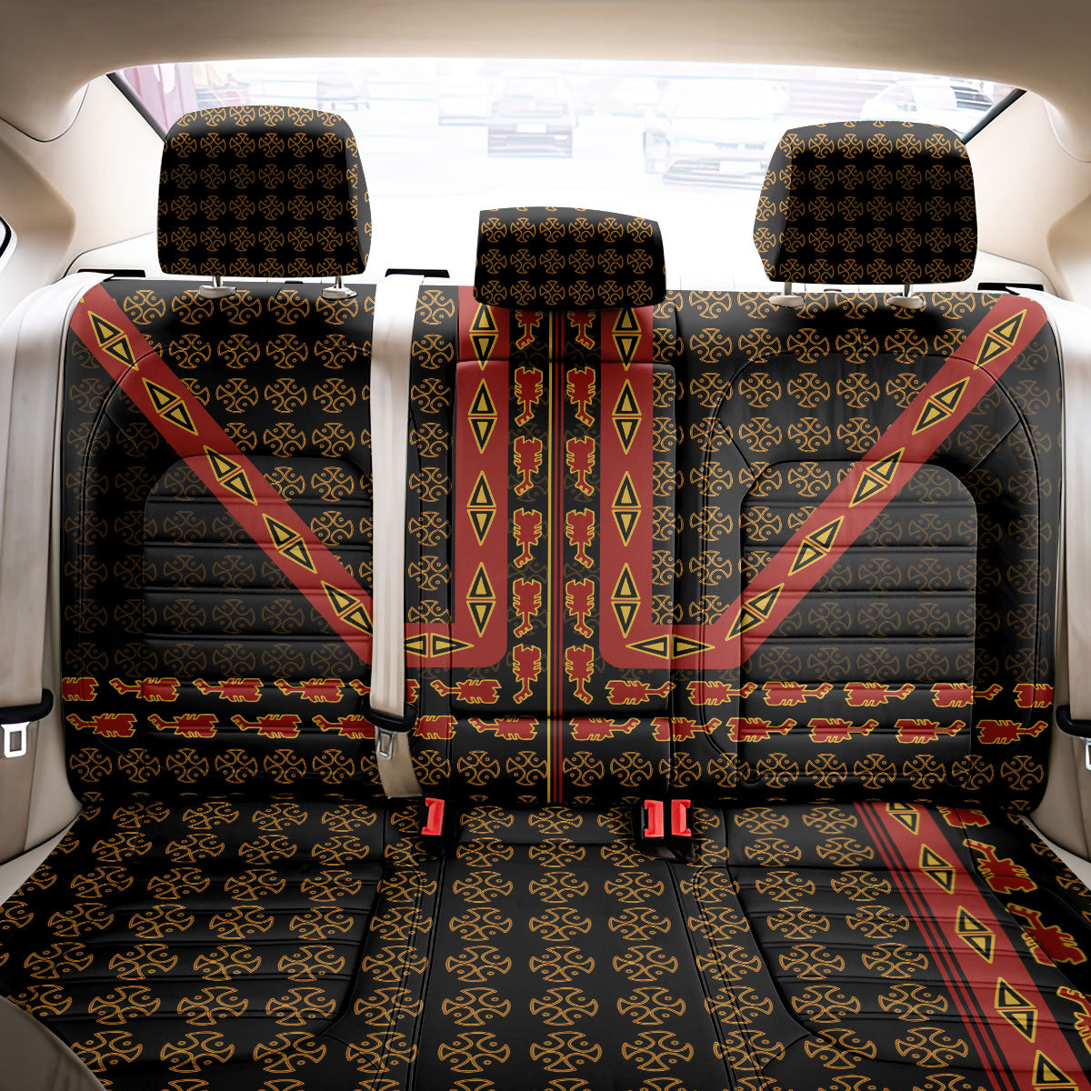 Cameroon Toghu Heritage Back Car Seat Cover Traditional Bamenda Pattern In African