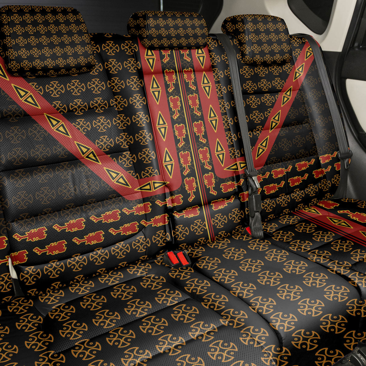Cameroon Toghu Heritage Back Car Seat Cover Traditional Bamenda Pattern In African