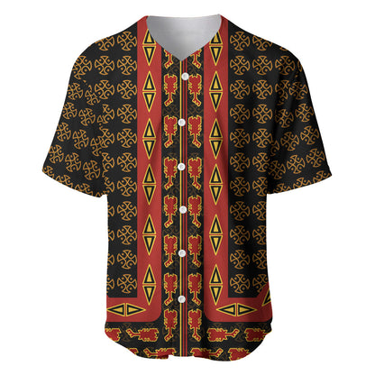 Cameroon Toghu Heritage Baseball Jersey Traditional Bamenda Pattern In African