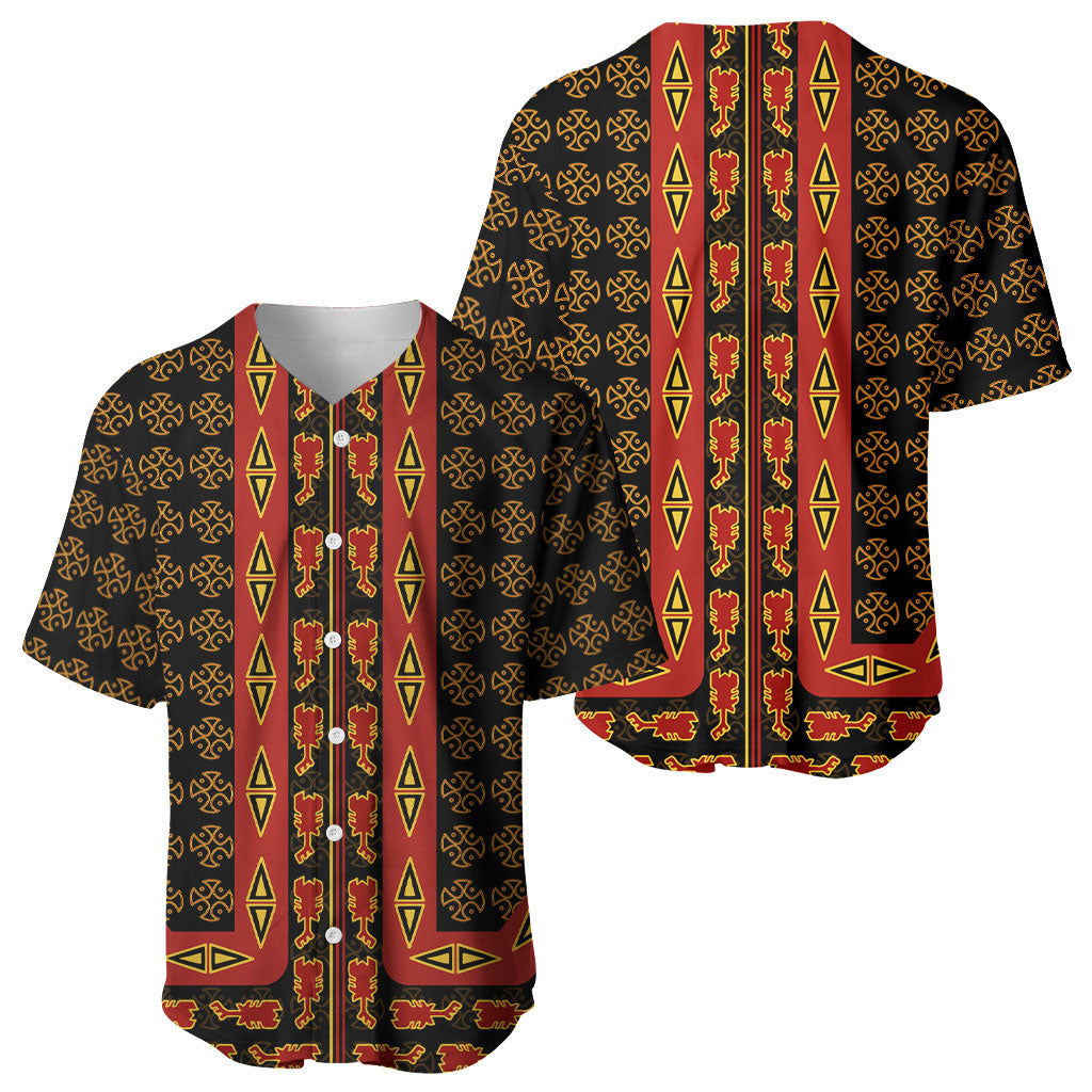 Cameroon Toghu Heritage Baseball Jersey Traditional Bamenda Pattern In African