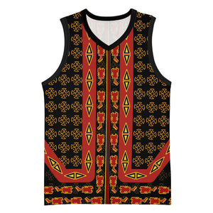 Cameroon Toghu Heritage Basketball Jersey Traditional Bamenda Pattern In African