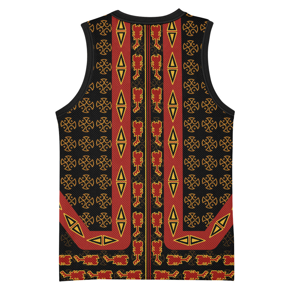 Cameroon Toghu Heritage Basketball Jersey Traditional Bamenda Pattern In African