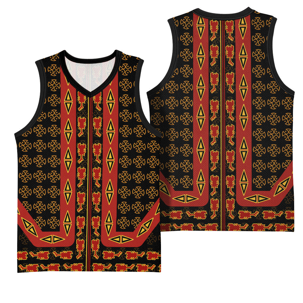 Cameroon Toghu Heritage Basketball Jersey Traditional Bamenda Pattern In African