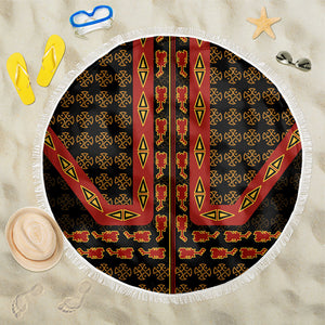 Cameroon Toghu Heritage Beach Blanket Traditional Bamenda Pattern In African