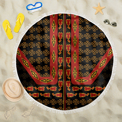 Cameroon Toghu Heritage Beach Blanket Traditional Bamenda Pattern In African