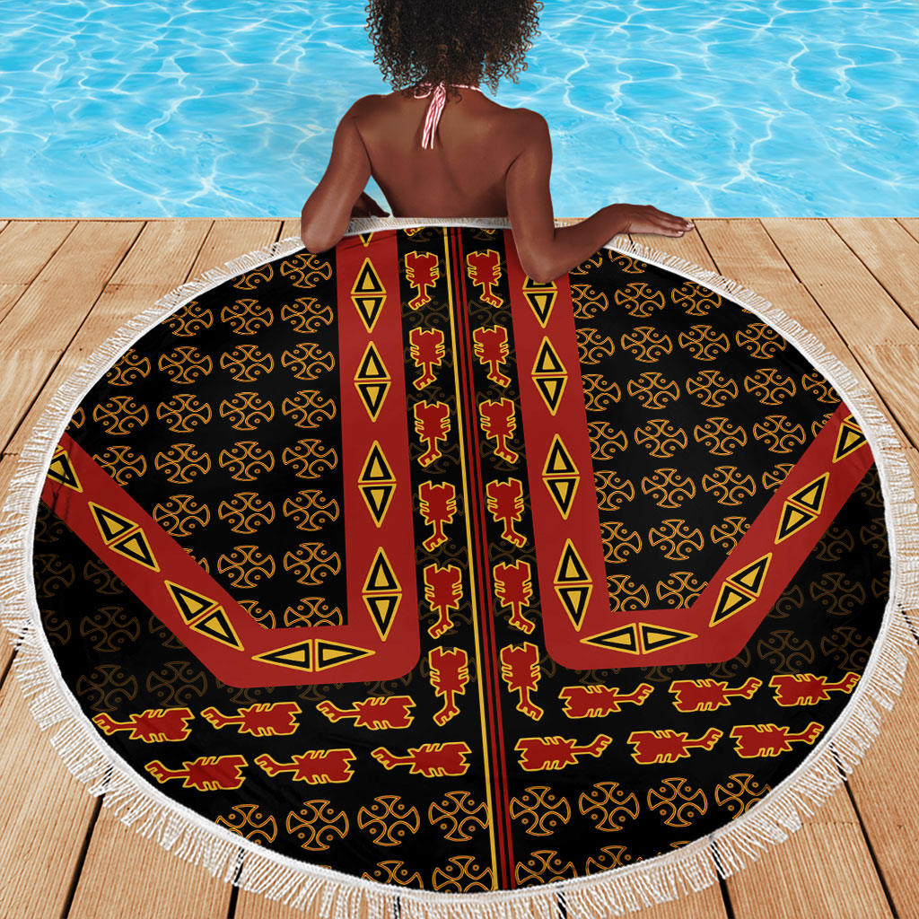 Cameroon Toghu Heritage Beach Blanket Traditional Bamenda Pattern In African