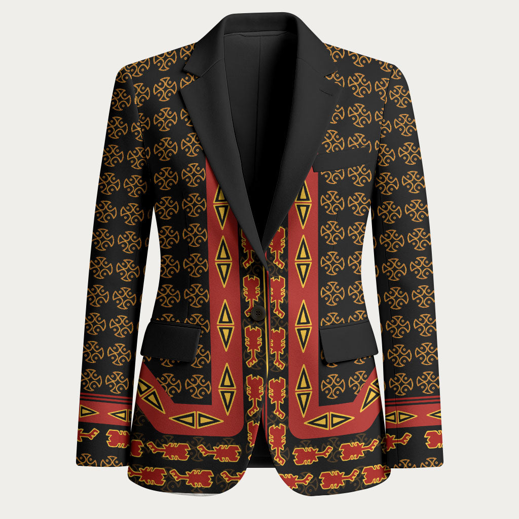 Cameroon Toghu Heritage Blazer Traditional Bamenda Pattern In African