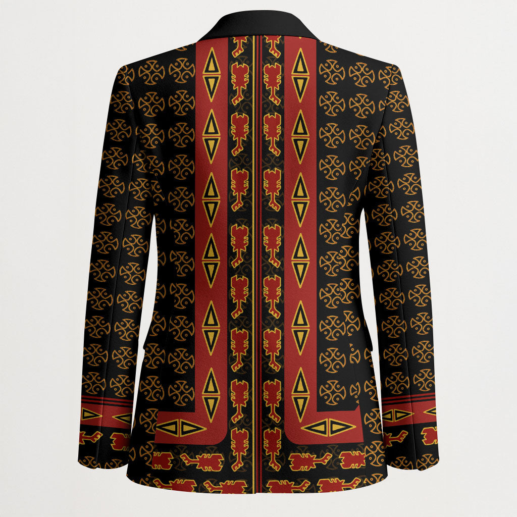 Cameroon Toghu Heritage Blazer Traditional Bamenda Pattern In African