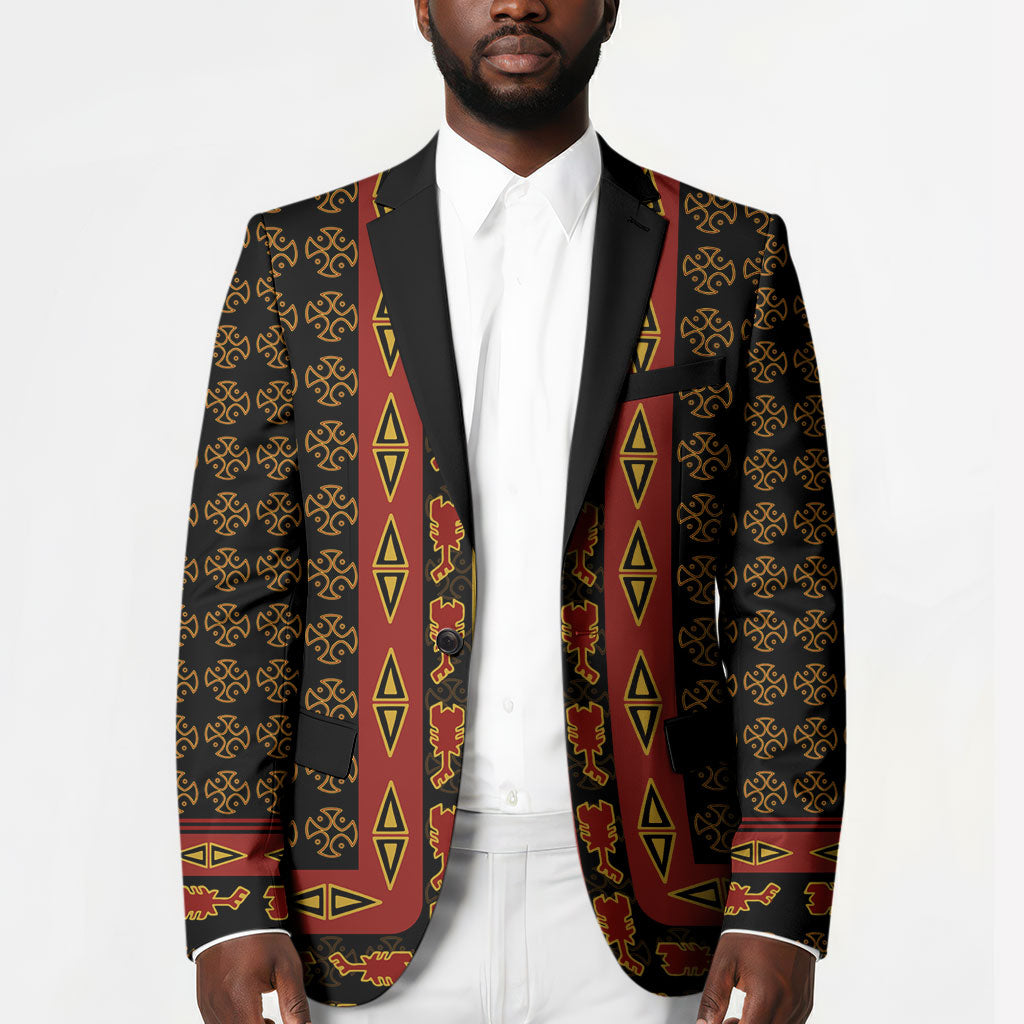 Cameroon Toghu Heritage Blazer Traditional Bamenda Pattern In African