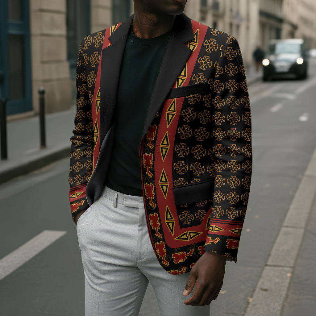 Cameroon Toghu Heritage Blazer Traditional Bamenda Pattern In African