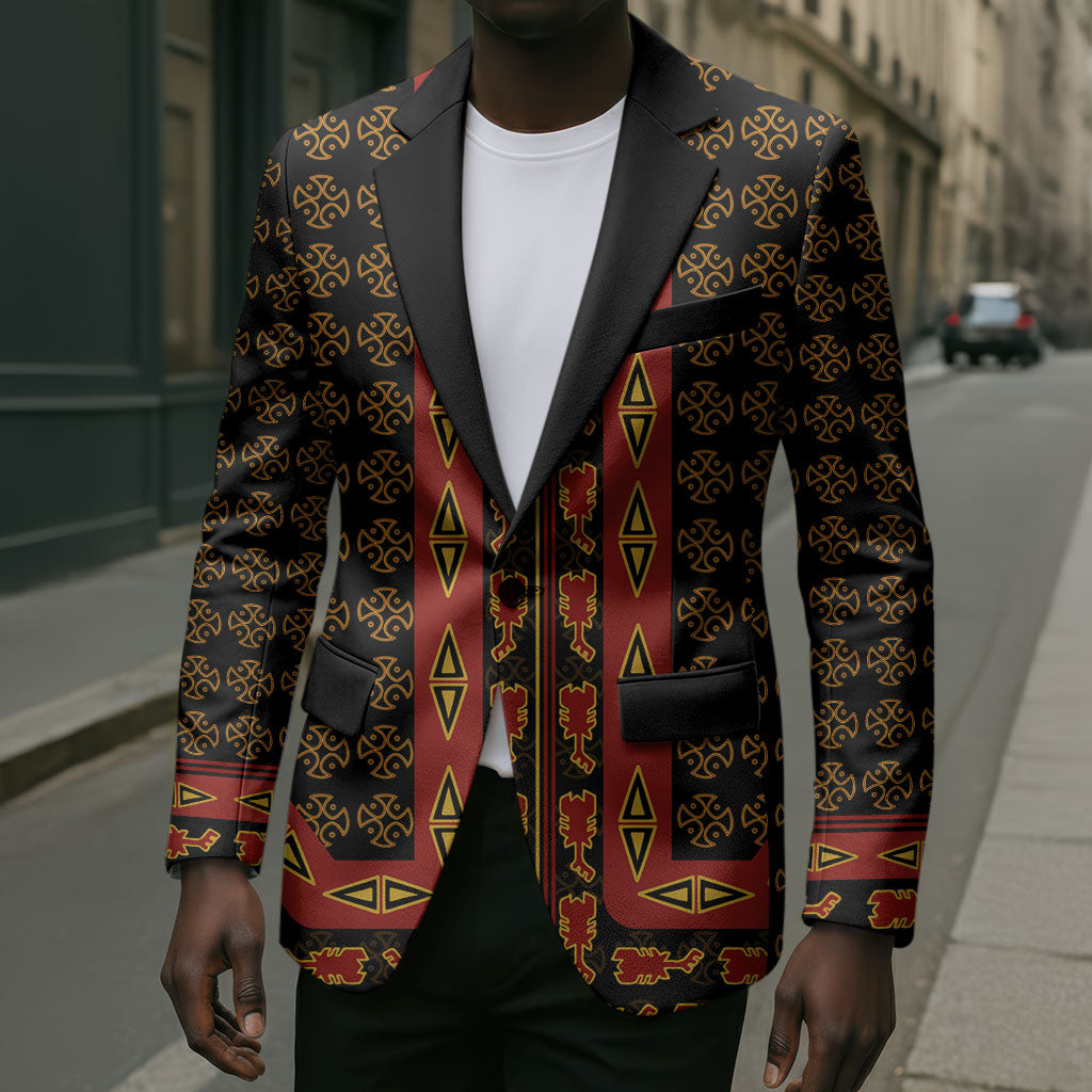 Cameroon Toghu Heritage Blazer Traditional Bamenda Pattern In African