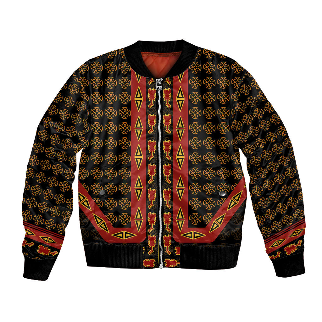 Cameroon Toghu Heritage Bomber Jacket Traditional Bamenda Pattern In African