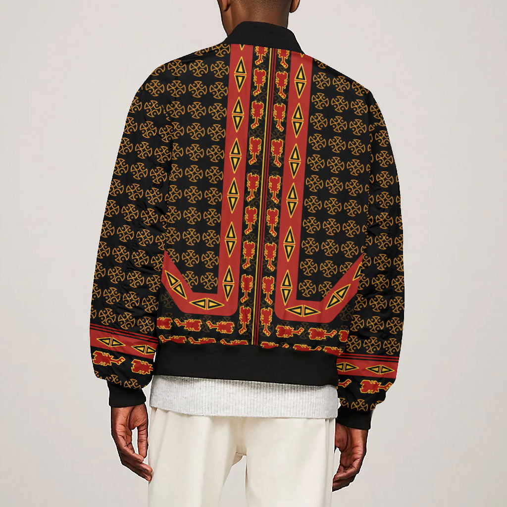 Cameroon Toghu Heritage Bomber Jacket Traditional Bamenda Pattern In African
