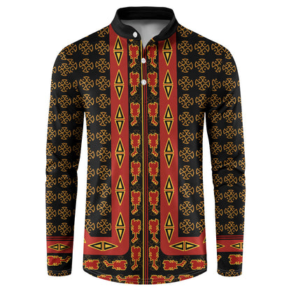 Cameroon Toghu Heritage Button Sweatshirt Traditional Bamenda Pattern In African