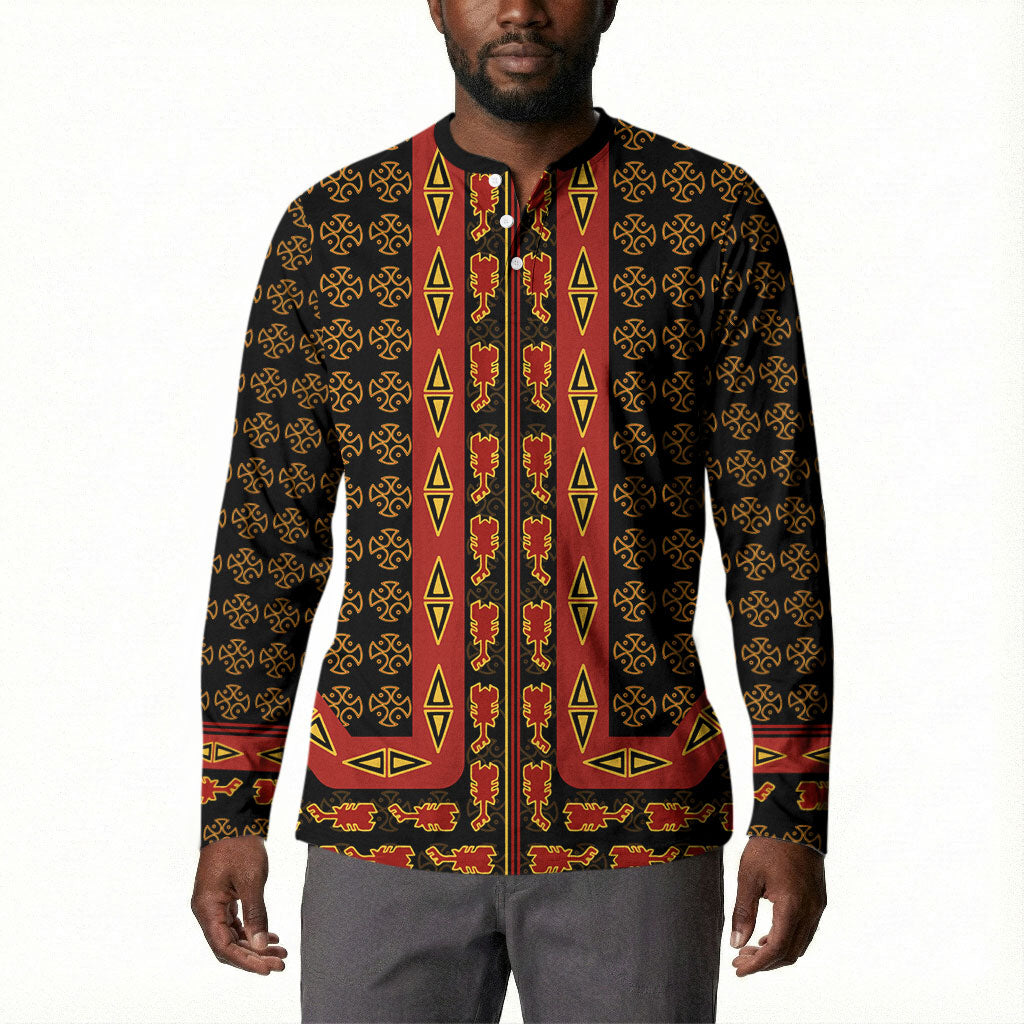 Cameroon Toghu Heritage Button Sweatshirt Traditional Bamenda Pattern In African