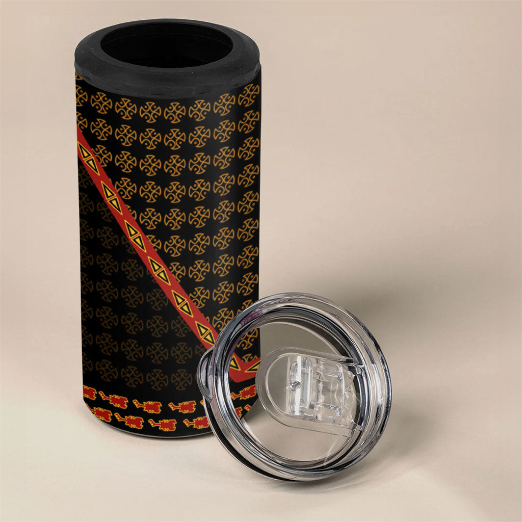 Cameroon Toghu Heritage 4 in 1 Can Cooler Tumbler Traditional Bamenda Pattern In African