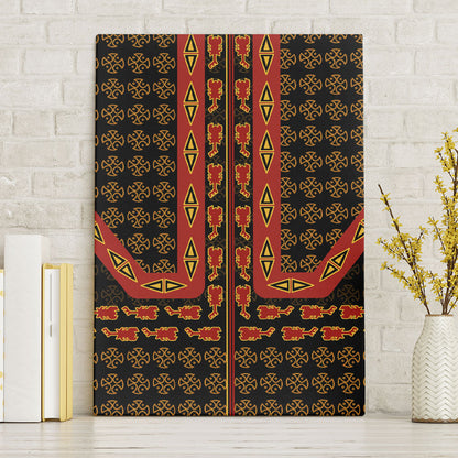 Cameroon Toghu Heritage Canvas Wall Art Traditional Bamenda Pattern In African