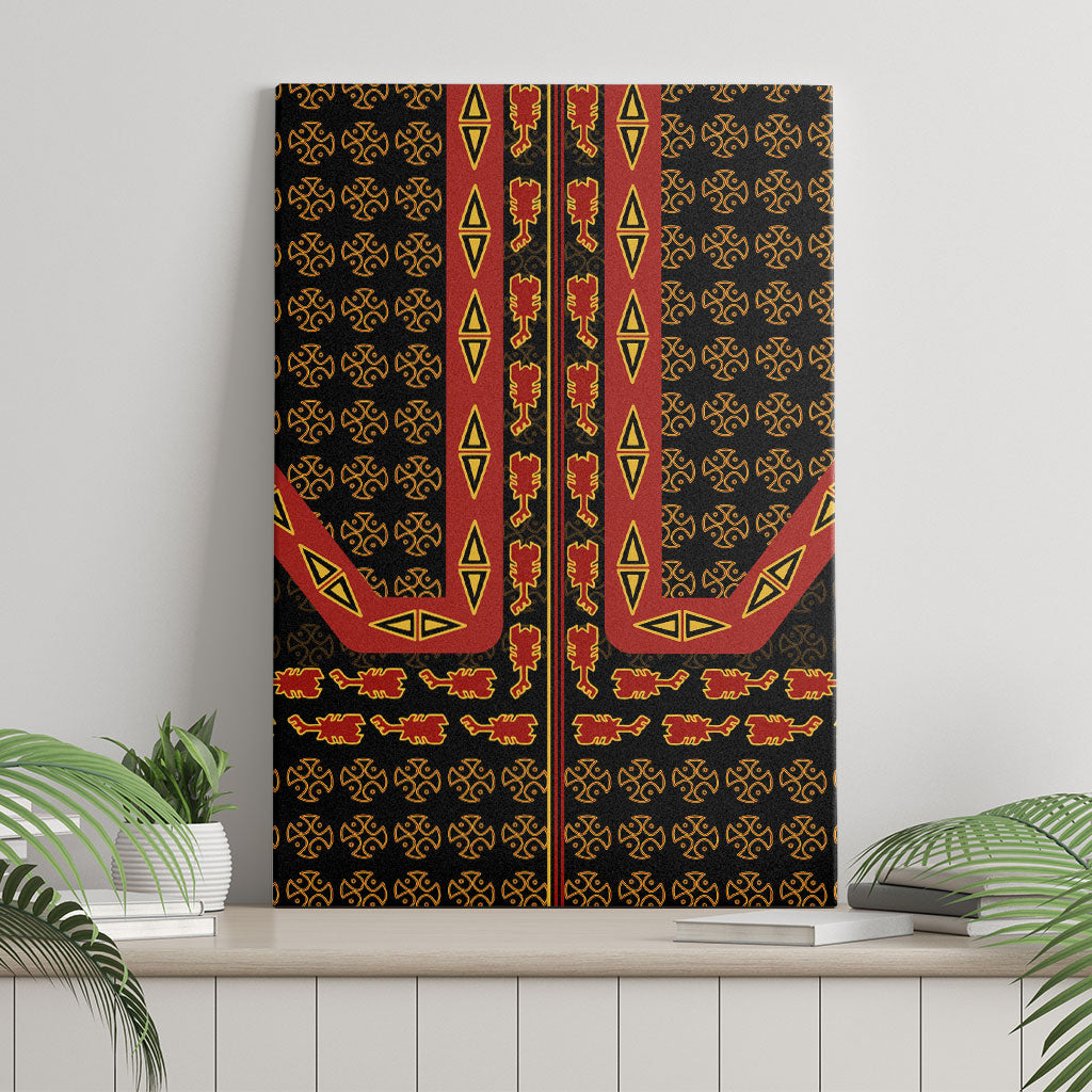 Cameroon Toghu Heritage Canvas Wall Art Traditional Bamenda Pattern In African