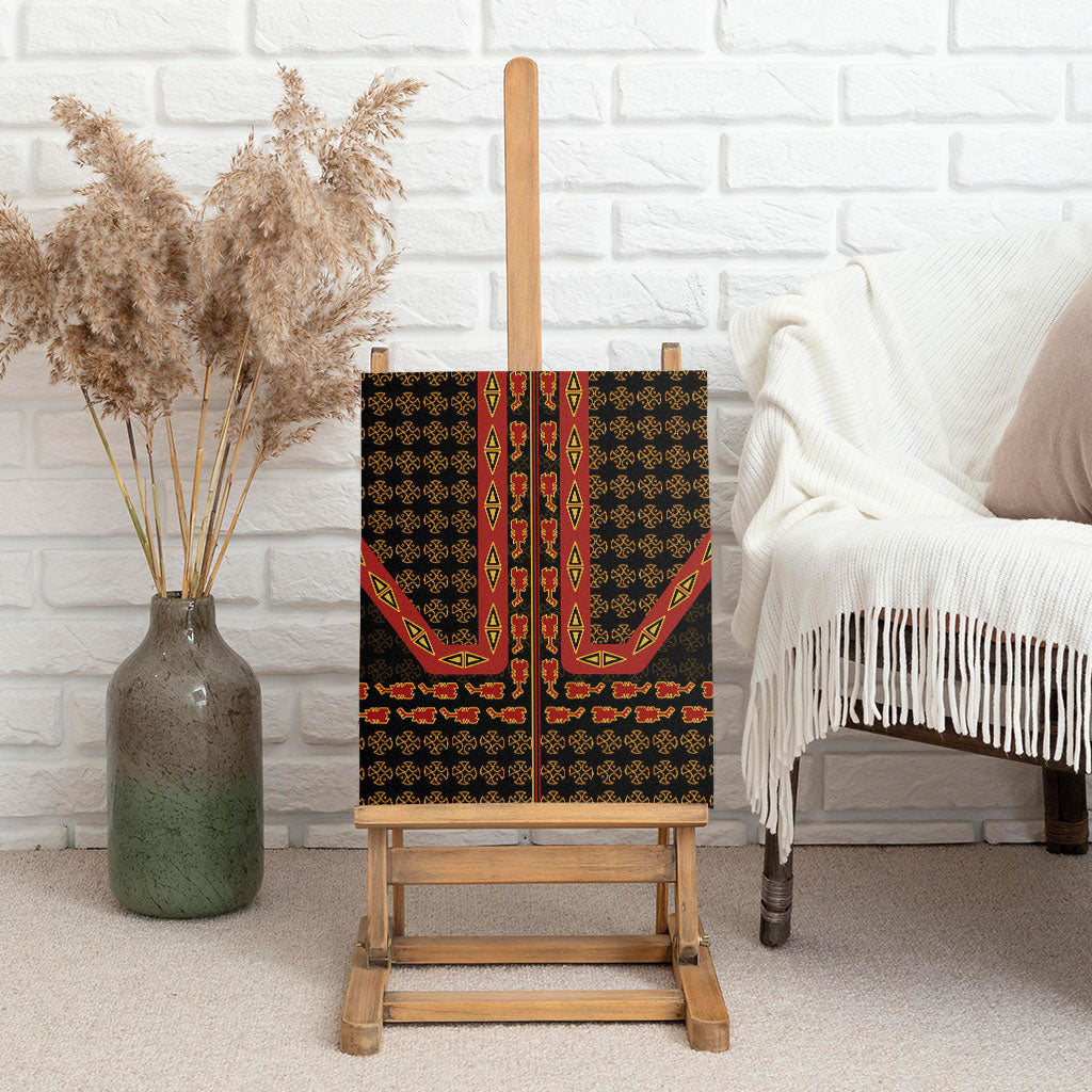 Cameroon Toghu Heritage Canvas Wall Art Traditional Bamenda Pattern In African