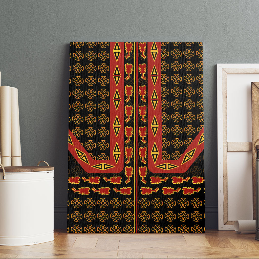 Cameroon Toghu Heritage Canvas Wall Art Traditional Bamenda Pattern In African