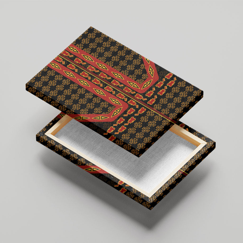 Cameroon Toghu Heritage Canvas Wall Art Traditional Bamenda Pattern In African