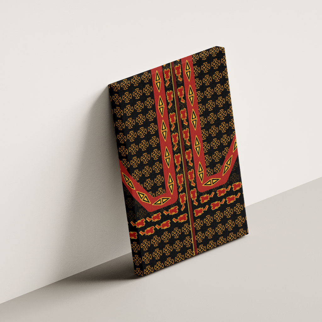 Cameroon Toghu Heritage Canvas Wall Art Traditional Bamenda Pattern In African