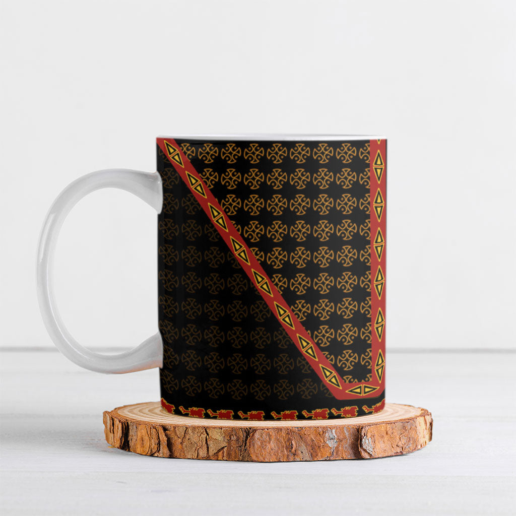 Cameroon Toghu Heritage Ceramic Mug Traditional Bamenda Pattern In African