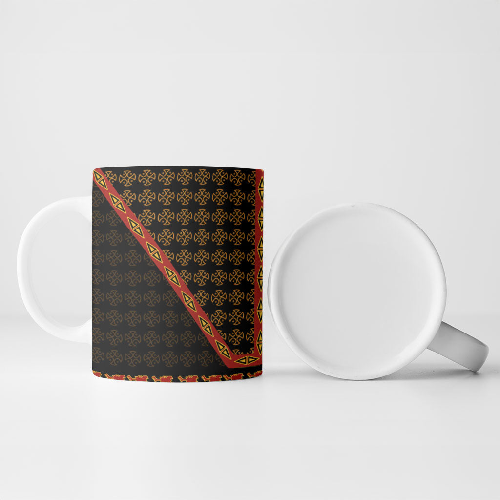 Cameroon Toghu Heritage Ceramic Mug Traditional Bamenda Pattern In African
