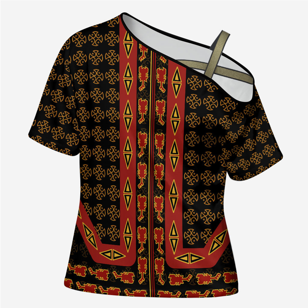 Cameroon Toghu Heritage Cross Shoulder Shirt Traditional Bamenda Pattern In African