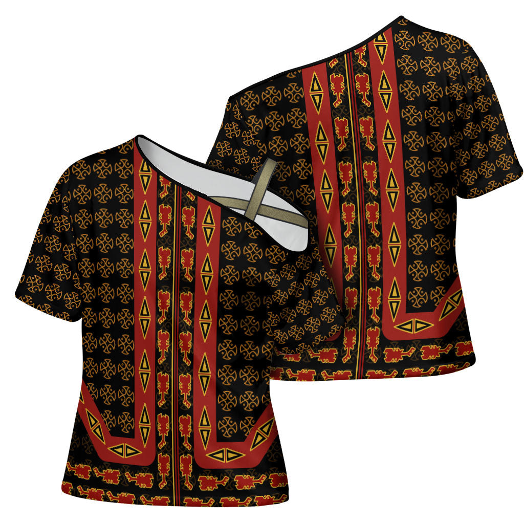 Cameroon Toghu Heritage Cross Shoulder Shirt Traditional Bamenda Pattern In African