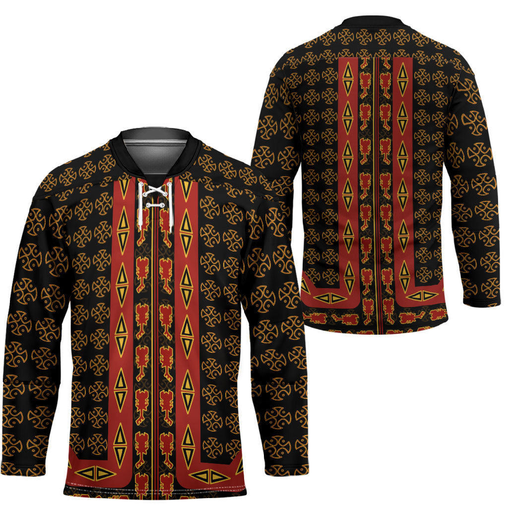 Cameroon Toghu Heritage Hockey Jersey Traditional Bamenda Pattern In African