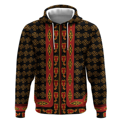 Cameroon Toghu Heritage Hoodie Traditional Bamenda Pattern In African