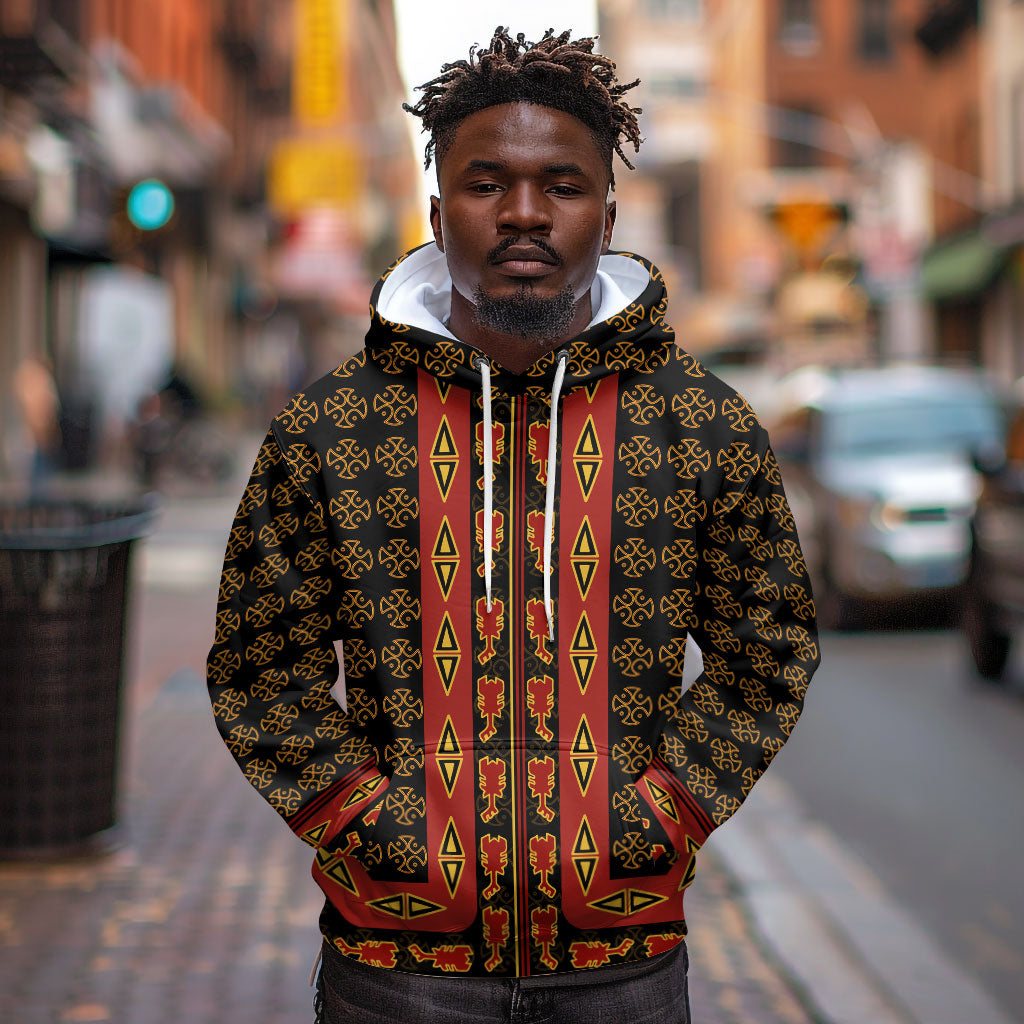 Cameroon Toghu Heritage Hoodie Traditional Bamenda Pattern In African